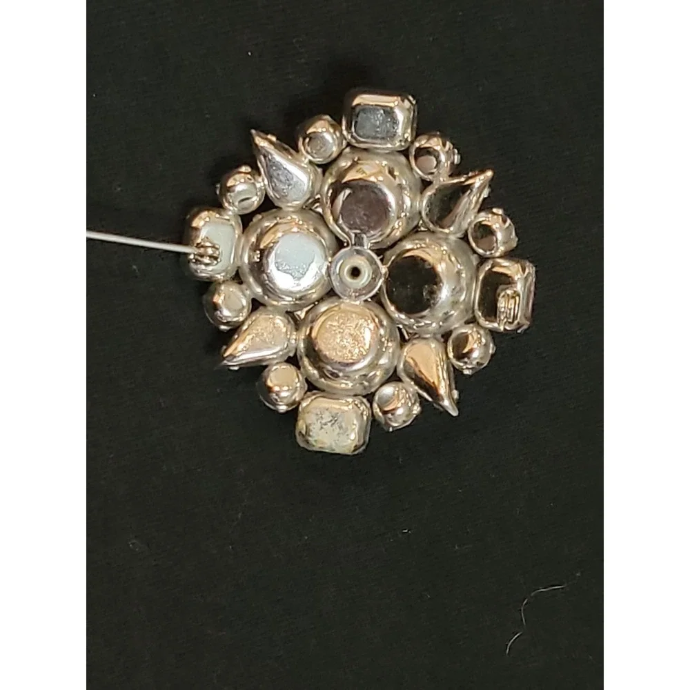 Gorgeous Vintage Aurora Borealis Rhinestone Brooch Pin Jewelry 40's 50's Square